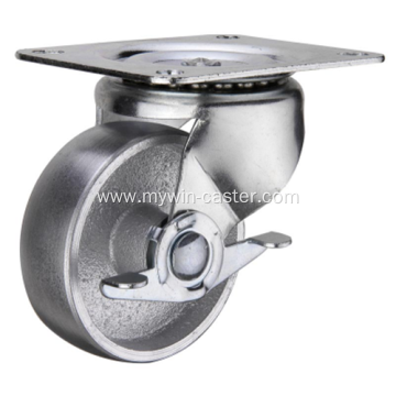 4 Inch Plate Swivel with side bracket Cast Iron wheel